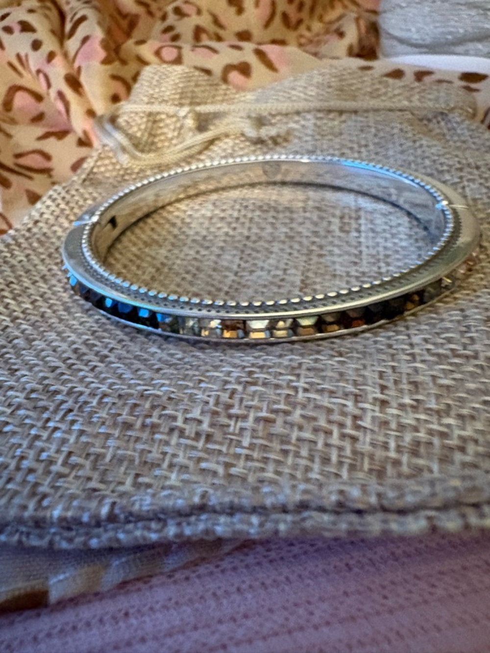 Brighton Silver-Tone Crystal Accent Bangle Bracelet